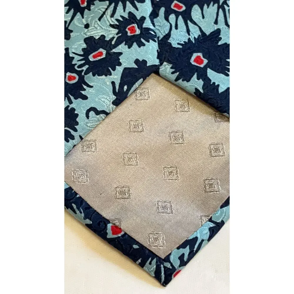 MAURO BARTOLINI Silk Tie - Flowers - Blue